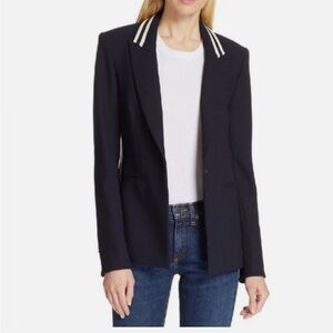 NWT Veronica Beard Alyn Racing Stripe Dickey Blazer NAVY
